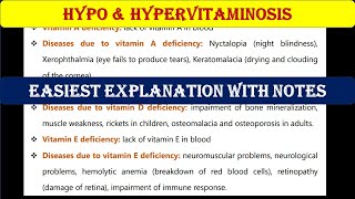 Hypo and hypervitaminosis  Biochemistry [upl. by O'Reilly916]