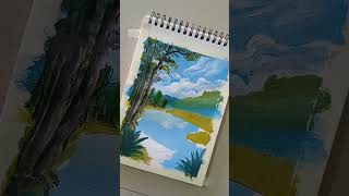 nature drawing with infinity ♾️🎵  scenery drawing 😍 shorts drawing art nature [upl. by Tennos]