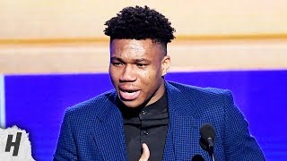 Giannis Antetokounmpo EMOTIONAL SPEECH  Most Valuable Player Award  2019 NBA Awards [upl. by Xila]