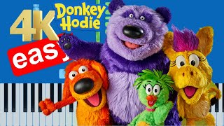 Donkey Hodie Theme Song Slow Easy Medium Piano Tutorial 4K [upl. by Melania]