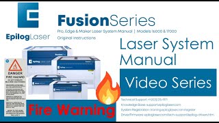 Fire Warning  Fusion Laser Systems Manual PRO Edge amp Maker [upl. by Onateyac711]