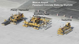 Concrete Pavement by Slipform Muscat Airport [upl. by Suoirred]