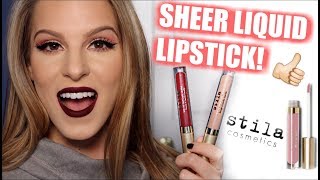 NEW Stila SHEER Liquid Lipstick Swatches amp Review [upl. by Wilburn828]