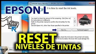 Resetear los NIVELES de tinta Epson L110 L210 L300 L355 SOLUCION ERROR [upl. by Rediah786]