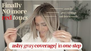 FINALLY AshyGray Coverage hair color at home in ONE Step [upl. by Rojam7]