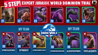 INDORAPTOR BOSS amp TRYKO BOSS vs BLEEDERS  5 STEP EXPERT JURASSIC WORLD DOMINION TRIAL JWA 216 [upl. by Sitsuj]