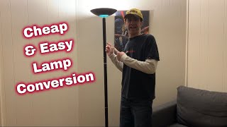 Halogen Torchiere Lamp Conversion The Cheap And Easy Way [upl. by Schreck498]