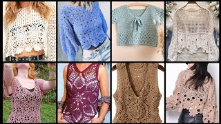 Most Beautiful amp Stylish Crochet Tunic TopBlouses Designs Ideas 2024 [upl. by Joanna]