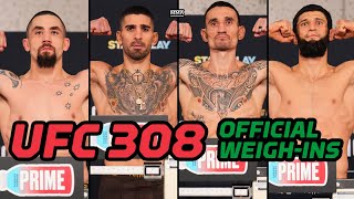 Khamzat Chimaev Waits Until Last Minute Topuria amp Holloway Make Weight  UFC 308 WeighIns [upl. by Eudora]