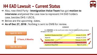 H4 EAD Rule Lawsuit Full History 2015 to Dec 2018 Rule Revoke Info [upl. by Tebazile]