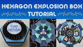 EASIEST HEXAGON BOX TUTORIAL  How to make DIY hexagon explosion box [upl. by Ninnette]