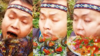 【ASMR MUKBANG】Hmong Cuisine Rice Smoked Fish Sand Flavored Escargot Scallop Vermicelli [upl. by Saundra885]