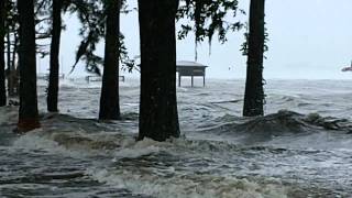 Hurricane Irene storm surge receding from Pamlico River Washington NC [upl. by Naujahs]