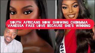 See Mumu South Africans Now Showing Fake Love to Nigerian Miss Chidimma Vanessa in Miss Universe [upl. by Ardnekat]