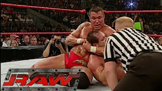 Randy Orton vs Chris Benoit World Heavyweight Championship Match Pt2 RAW Aug 162004 [upl. by Eemla29]