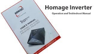 Homage Inverter User Manual  Operation mode and Troubleshooting [upl. by Maddox]