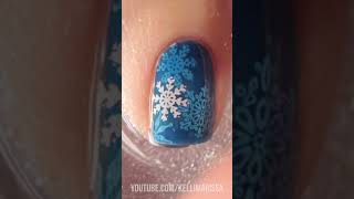 Mini snowflake nail art tutorial ❄️ nailart nails [upl. by Armalla]