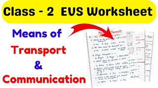 Class 2 Transport amp Communication  EVS Worksheet for Class 2  EVS for Class 2  Class 2 Worksheet [upl. by Freddie369]