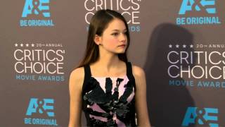 Critics Choice Awards 2015 Mackenzie Foy Red Carpet  ScreenSlam [upl. by Lebam]