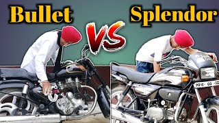 Bullet VS Splendor😂  ਬੁਲੇਟ vs ਸਪਲੈਂਡਰ😂  New Punjabi Funny Video 2024😂 [upl. by Araic]