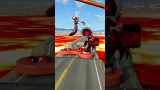 Skibidi Toilets amp Speakerman Boss Head vs Fidget Spinner HAMMER on Lava Hill Crush – BeamNGDrive [upl. by Komara402]