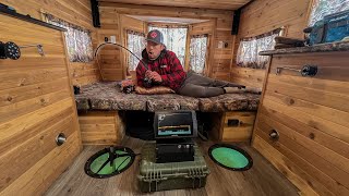 Winter Ice Camping in a Luxury Ice Shack [upl. by Ardekahs91]