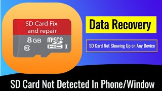 Recover Data From Damage SD Card or USB  Sd Card not Detected How to fix and Recover Your Data [upl. by Nnylylloh187]