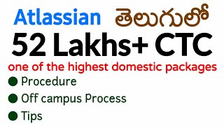 Atlassian 52lakhs CTC  Offcampus procedure  Resume Tips  Full details in telugu  Vamsi Bhavani [upl. by Naihtsirc]