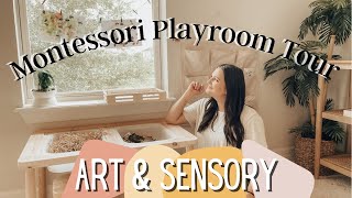 Montessori Playroom Tour Part 2 Art Supplies for Toddlers amp Ikea Flisat Sensory Table [upl. by Golanka]