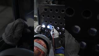 Welding tubesheet joints in an aircooled heat exchanger via GTAW through the plugsheet welding [upl. by Otanod130]