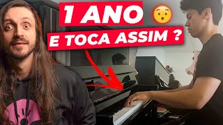 Pianista reage a vídeos “Progresso de 1 ano no piano” [upl. by Obocaj]