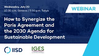 How to Synergize the Paris Agreement and the 2030 Agenda for Sustainable Development [upl. by Sil433]