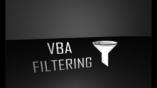 VBA Filter Excel [upl. by Rodriguez]