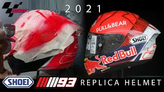 Making Marc Marquez Helmet MotoGP 2021  Replica Helmet [upl. by Strep]