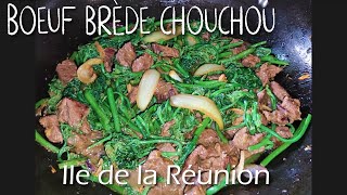 Cuisine des îles  Sauté bœuf au Brède chouchou  île de La Réunion  Un vrai délice culinaire [upl. by Refinaj468]