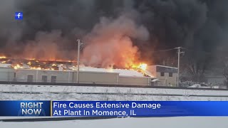 Fire Causes Extensive Damage At Plant In Momence Illinois [upl. by Rovelli]