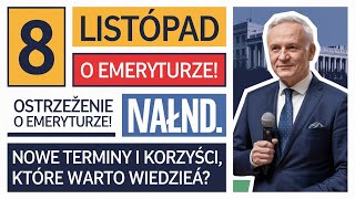 ALERT EMERYTALNY 8 LISTOPADA Nowe Zmiany Daty Wypłat i Świadczenia – Co Powinni Wiedzieć Emeryci [upl. by Nahpets]