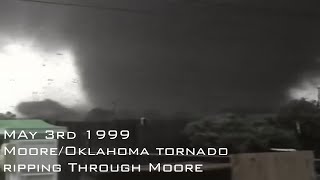 Lost Hard to find Tornado Footage Clips  May 3rd 1999 Oklahoma Tornado Ripping Through Moore OK [upl. by Matronna]