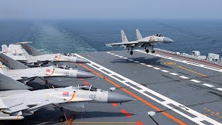 Chinese aircraft carrier Liaoning’s latest routine training mission at sea [upl. by Ainival]