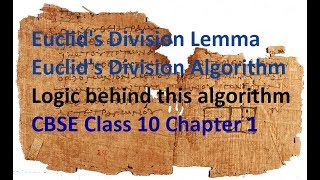 Euclids Division Lemma amp Euclids Division Algorithm CBSE Class 10 Chapter 1 V 312 [upl. by Buddy]