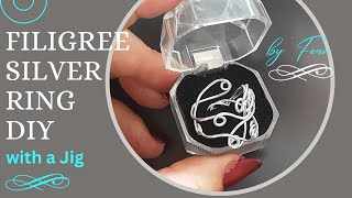 Filigree Silver ring Make with Jig Easy to make Filigree ring Tutorial Wire Wrapping jewelry [upl. by Boeschen]