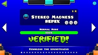 Geometry Dash  Stereo Madness Remix Verified Steam [upl. by Iznil]