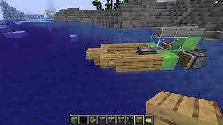 Minecraft  making working boat [upl. by Iddo321]