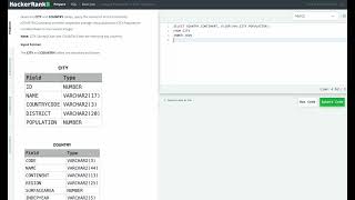 Hackerrank SQL Solution 40 Basic SQL  Average Population of Each Continent [upl. by Retloc]