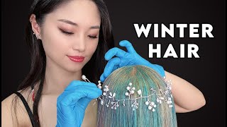 ASMR Winter Hair Dye with Hair Chalk [upl. by Eddi]