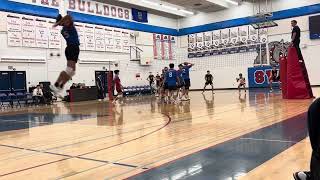 SWC senior boy volleyball semi final vs Joane Cardinal Schubert first set [upl. by Notgnirrab]