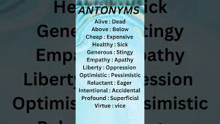 Antonyms english antonyms educationalvideo viralshorts shivangimishra learnenglish [upl. by Elysee]