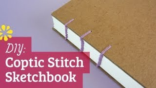 How to Make a Sketchbook  DIY Coptic Stitch Bookbinding Tutorial  Sea Lemon [upl. by Nyrhtakyram748]