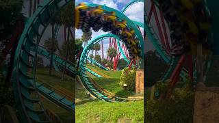 Iconic interlocking corkscrews on Kumba at buschgardenstampa rollercoaster [upl. by Karry61]