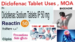 Diclofenac sodium tablet ip 50mg Uses  Side effects  MOA  Dose and precautions  In Hindi [upl. by Lisle]